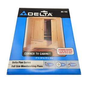 Delta Woodworking Plans Corner TV Cabinet 80-150 Blueprints Full Size Traceable